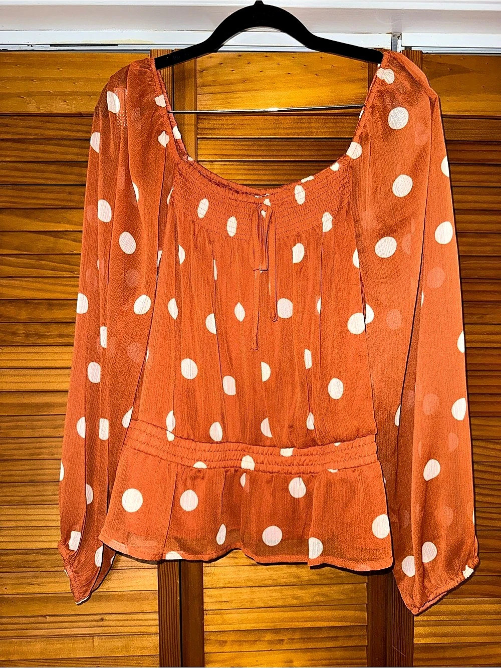 Polka Dot Blouse in Orange & White